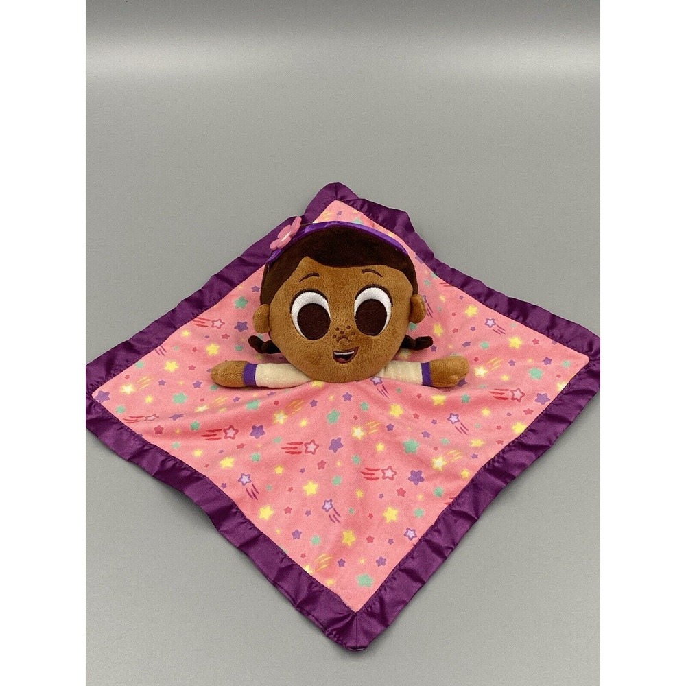 Disney Doc McStuffins Rattle Lovey Plush Baby Security Blanket Satin Like Bottom